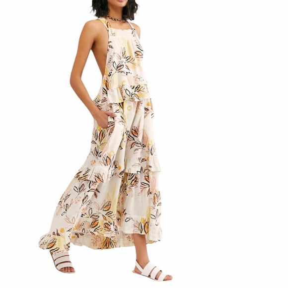 Free People Dresses & Skirts - Free People New Anita Printed Ivory Maxi Dress M